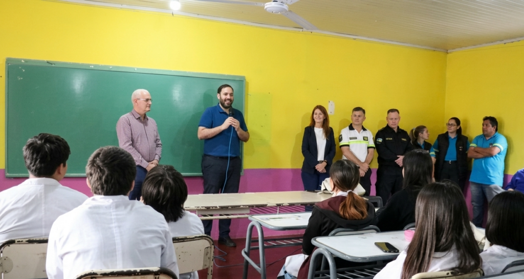 enseñan seguridad vial en las escuelas de Alem