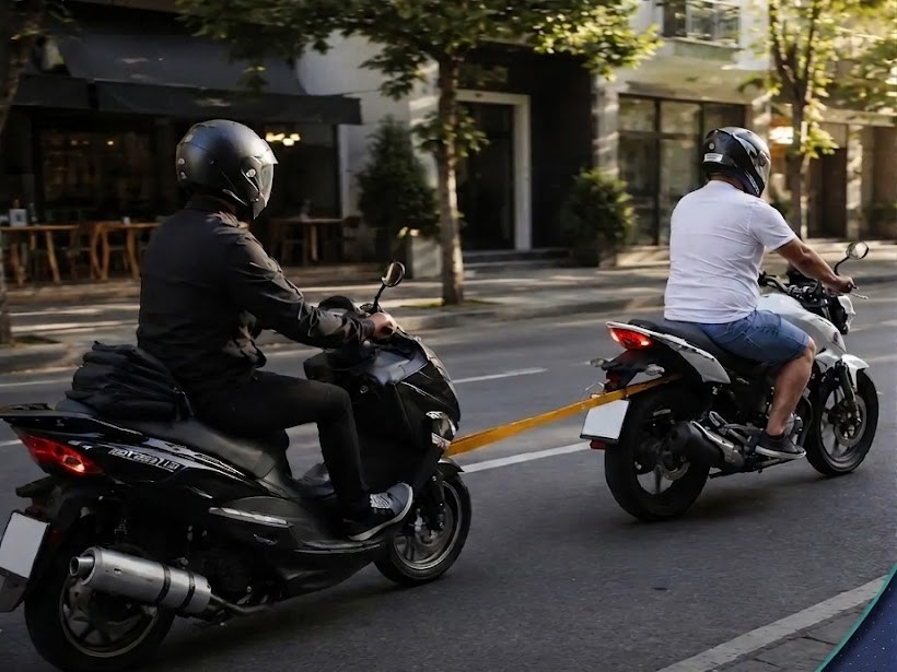 ¿Está permitido remolcar una moto con otra moto?
