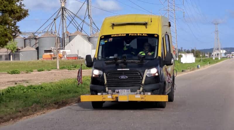 Vehículo de Vialidad Provincia de Buenos Aires en operativo sobre ruta provincial.